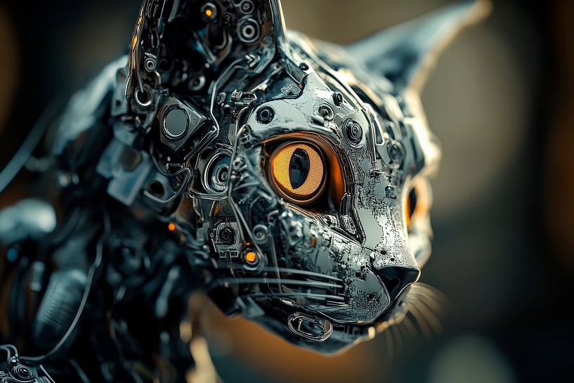 Chat robot futuriste - Riche en détails par Poster Art Shop