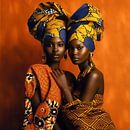 Colourful portrait of two African women by Carla Van Iersel thumbnail