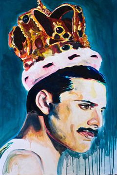 Freddie Mercury Porträtmalerei Sängerin Königin von Angela Peters