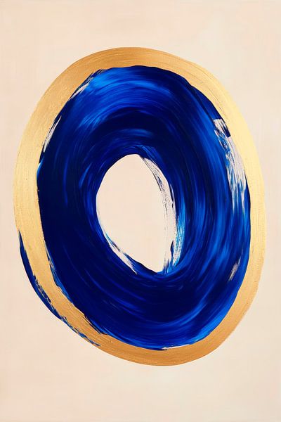 Blaue Kreisform mit goldenen Akzenten von Poster Art Shop