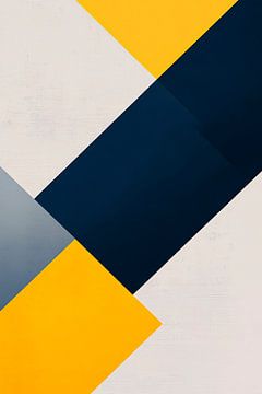 Geometric pattern in brown and yellow by Poster Art Shop