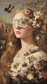 bandeau | Voile de pétales et de dentelle sur Studio des Fleurs