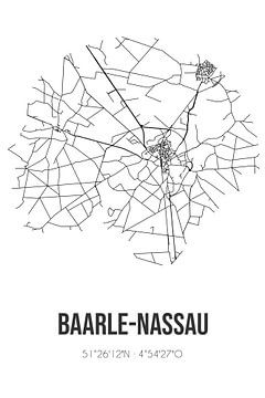 Baarle-Nassau (Nord-Brabant) | Karte | Schwarz-Weiß von Rezona