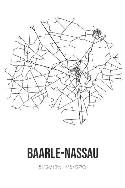 Baarle-Nassau (North Brabant) | Map | Black and White by Prints of Place