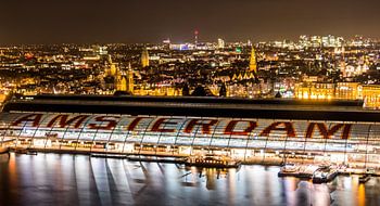Gare centrale d'Amsterdam - vue aérienne des oiseaux
