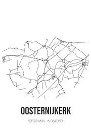 Oosternijkerk (Fryslan) | Carte | Noir et blanc sur Affiches de lieux