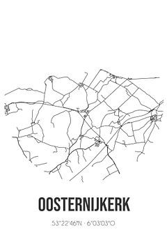 Oosternijkerk (Fryslan) | Landkaart | Zwart-wit van Rezona
