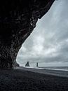 Reynisdrangar rocks on a grey day near Vík, Iceland by Teun Janssen thumbnail