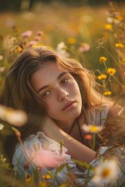 Champ de fleurs de la pensée sur Poster Art Shop