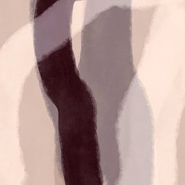 Modernes abstraktes minimalistisches Gemälde in Taupe und Beige von Dina Dankers