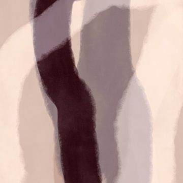 Tableau abstrait minimaliste moderne en taupe et beige sur Dina Dankers