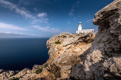 De vuurtoren van Cavalleria op het eiland Menorca.