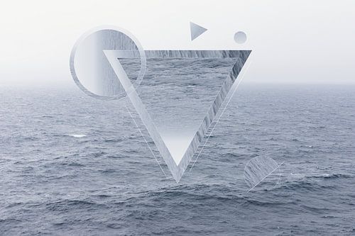 Rustige zee, geometrische collage