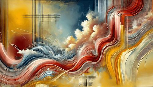 Rêverie Or et Ecarlate : Harmonie entre Ciel et Terre sur Hey Art!