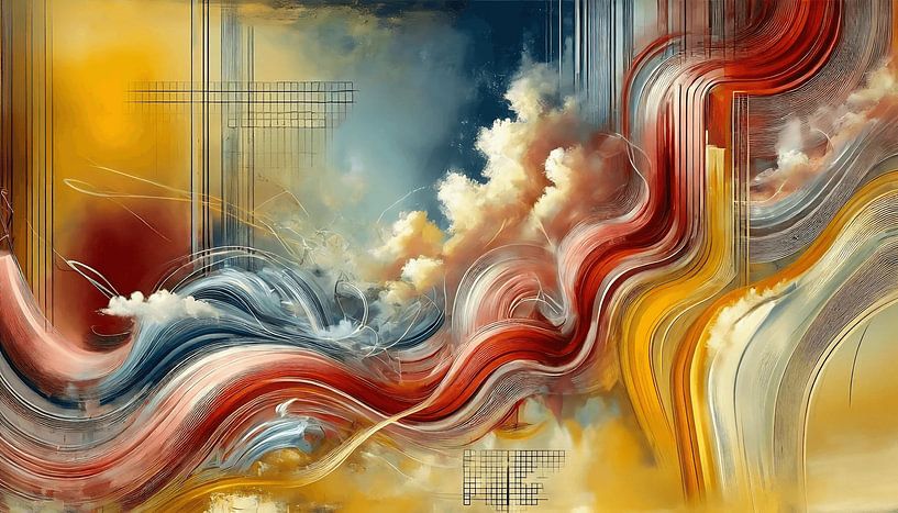 Golden and Scarlet Reverie: Harmony Between Sky and Earth by Hey Art!