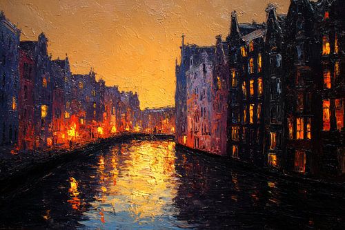 Gracht bij Zonsondergang