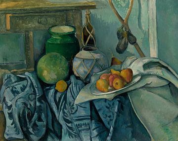 Stilleven met een gemberpotje en aubergines van Paul Cézanne