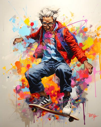 Portret nooit te oud om jong te zijn pop of color