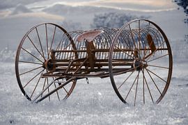 Antique hay rake on wheels by Jaap Bosma Fotografie