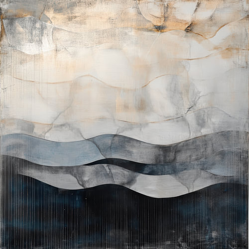 Abstracte golvende lagen in goud en aardetinten