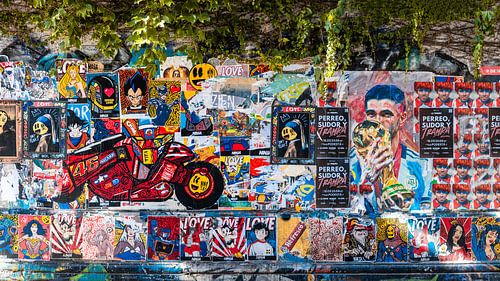 A colourful wall in the Palermo district, Argentina by Ron Van Rutten