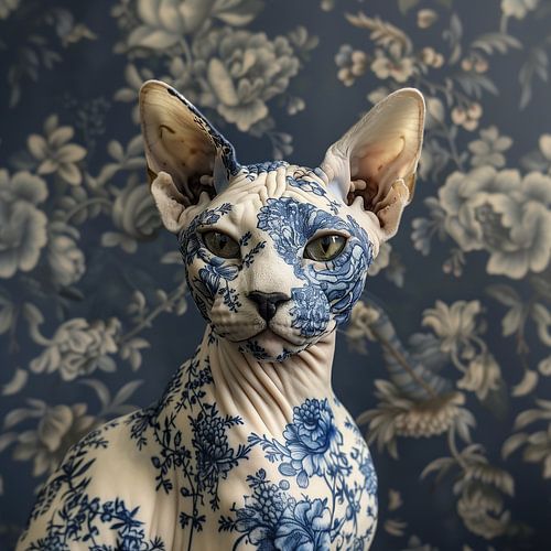 Le chat au tatouage bleu de Delft