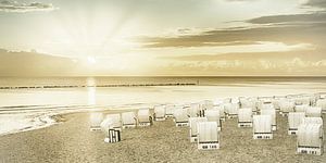 OSTSEE Sonnenaufgang am Strand | Vintage Panorama