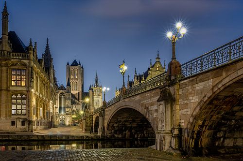 Gent in de ochtend: langs de Sint Michielsbrug