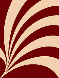 Burgundy Fan of Curved Lines by Mosaic Dialogue