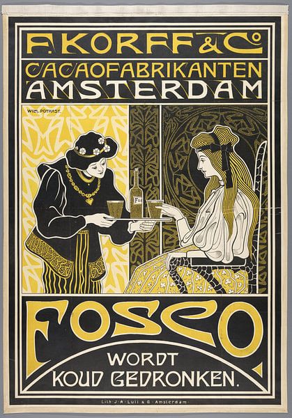 F. Korff & Co. Cacaofabrikanten Amsterdam. Fosco wordt koud gedronken, Willem Pothast, c. 1898 van 1000 Schilderijen