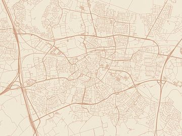 Kaart van Breda in Terracotta van Map Art Studio