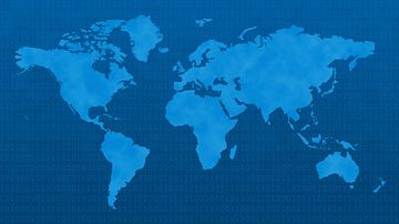 Monde numérique bleu sur World Maps