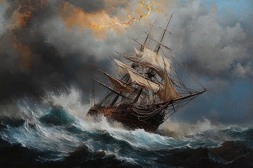 In de greep van de woeste oceaan