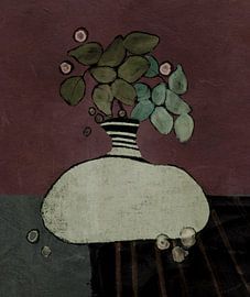 Stylised still life with vase by annemiek art
