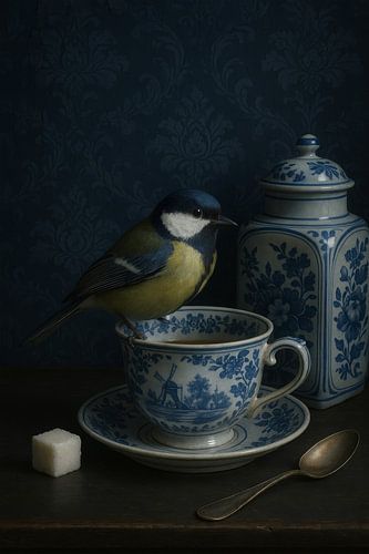 Delft Blue Tea and a Great Tit