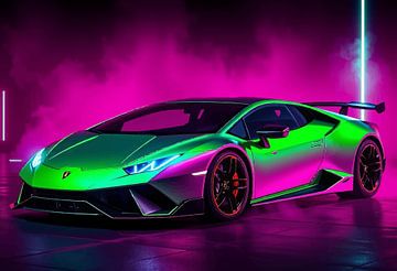 Lamborghini Huracán Klassiek Groen Neon van MIROKKU