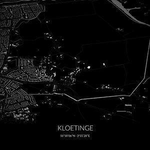 Zwart-witte landkaart van Kloetinge, Zeeland. van Rezona