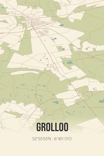 Alte Landkarte von Grolloo (Drenthe)