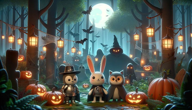 Mystical Halloween night in the realm of knights by artefacti