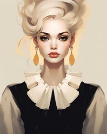 Illustration : "Portrait moderne d'une jeune femme&quot ; sur Carla Van Iersel