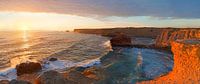 Zonsondergang in het westen van de Algarve Portugal