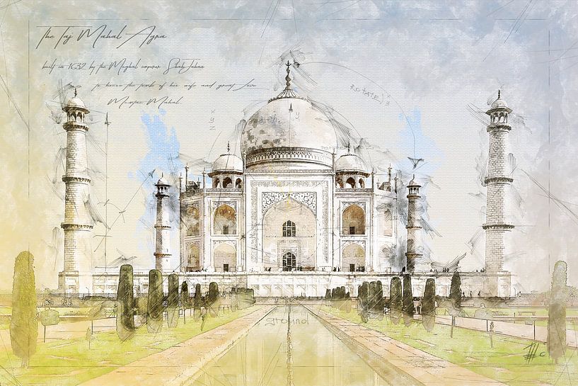 Taj Mahal, Agra Inde par Theodor Decker