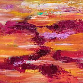 Fiery Landscape Abstract by Maria Meester
