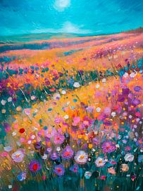 It's summer!  Hilly landscape full of flowers. by Studio Pieternel