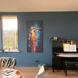 Klantfoto: IJsvogel Schilderij van Preet Lambon, als ArtFrame