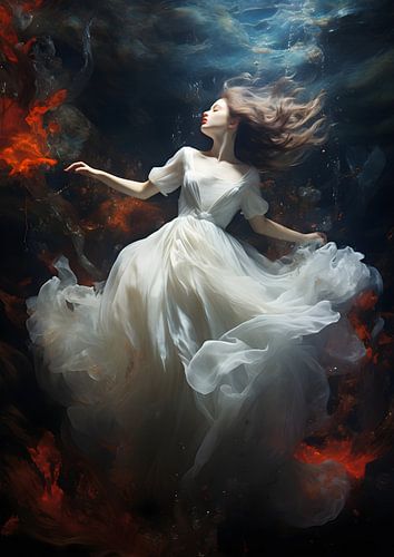 Woman dreaming in the lake