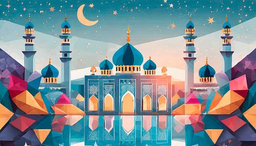 Moskee met weerspiegeling