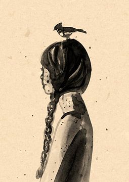 Girl with Bird by Raissa Oltmanns