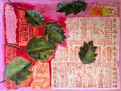 Rouge chinois avec des feuilles par Inge Buddingh Aperçu
