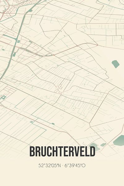 Vintage landkaart van Bruchterveld (Overijssel) van Stad & Wand